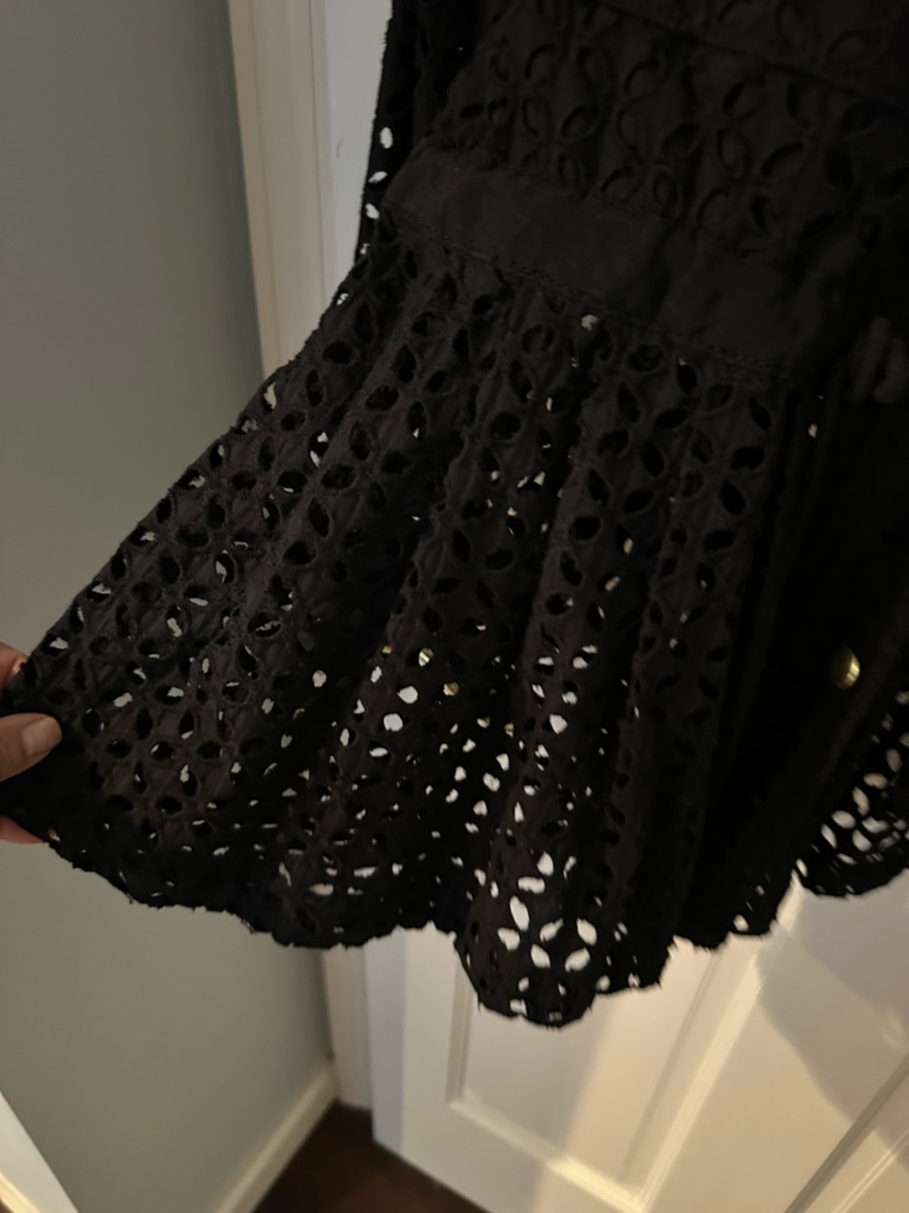 GAP Black Eyelet Utility Jacket with Gold-Tone Hardware & drawstring - Picture 3 of 7